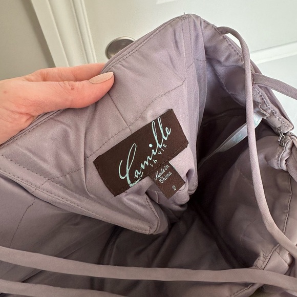 Beautiful long lavender gown. One shoulder style with flattering ruching. - Picture 10 of 13